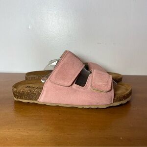 Bio-Gold Women’s 6.5 Italian Leather Suede Boho Chic Slides Sandals Pink